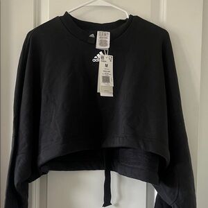 Adidas Women's Black Cropped Hoodie